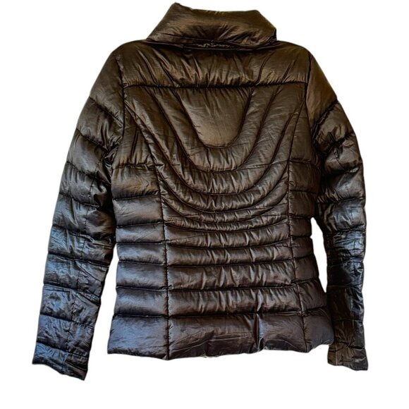 A.N.A. Black Packable Premium Down Puffer Jacket Long Sleeve Stow Away Hood   S - Picture 4 of 10